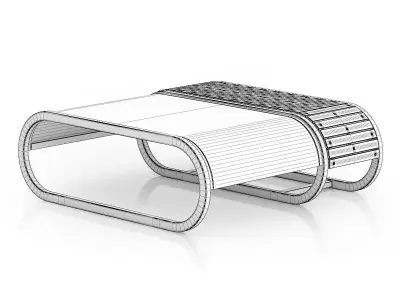 Modern Red Footrest 3D model