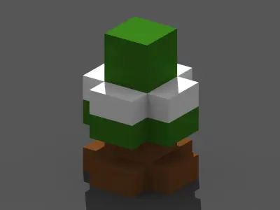 Xmas Tree Voxel - 1 Free low-poly 3D model