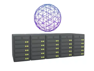 Huge Server Computing Icon v1 004 Low-poly 3D model