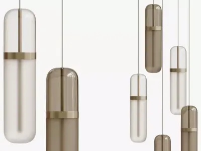 Pill Opal Smoked Cluster Pendant 3D model