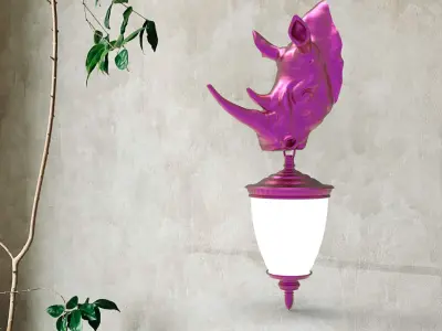 Rhino Wall Lamp 3D print model buy