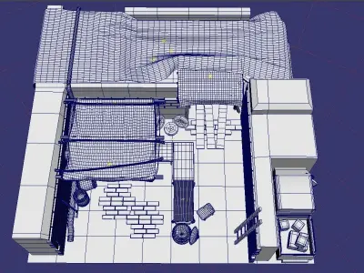 Market Place Low-poly 3D model