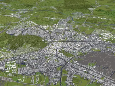 Ljubljana Slovenia 50x50km 3D model