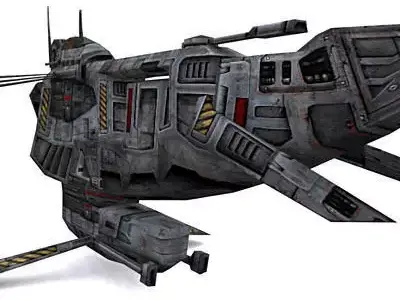 3DRT - Sci-Fi Airspace - Spaceship 02B Low-poly 3D model