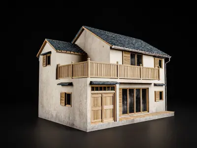 JAPANESE BUILDING 007 Low-poly 3D model