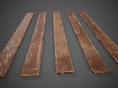 Wooden planks 13 pieces Model Collection Low-poly 3D model