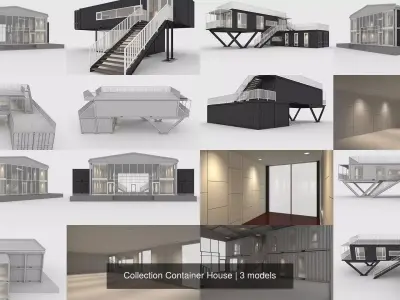 Collection Container House 3D Model Pack