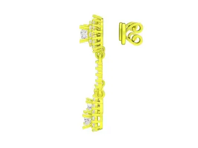 Halo Drop Earrings 3D Jewelry Model 6077 3D print model