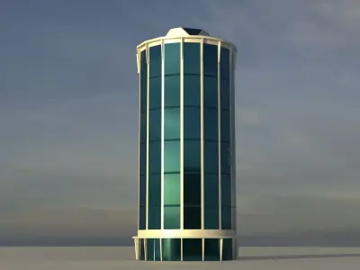 Futuristic City Building 4 Low-poly 3D model