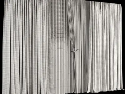 Silk and Cotton Curtain Low-poly 3D model