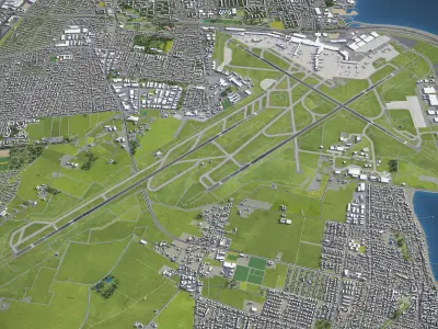Copenhagen - Kastrup Airport - CPH Low-poly 3D model