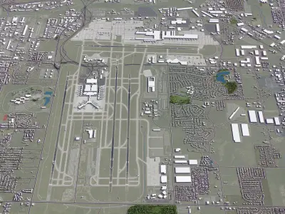 Memphis Airport Low-poly 3D model