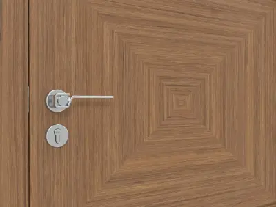 Modern Wooden Interior Door with Furniture 012 3D model