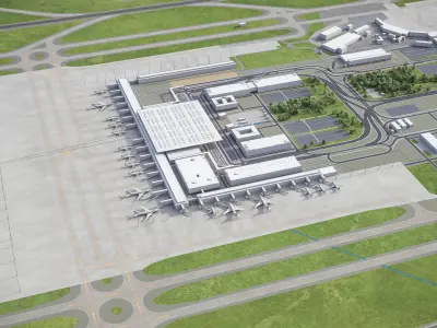 Berlin - Brandenburg Airport - BER Low-poly 3D model