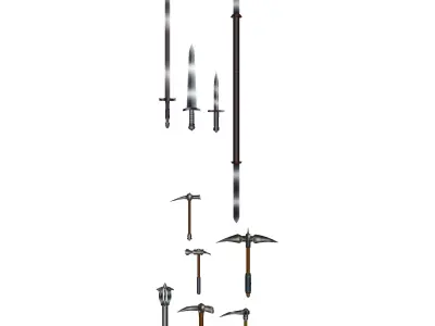 DnD Monk Weapons Pack 5 Low-poly 3D model