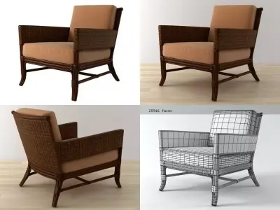 Rawhide Weave Lounge Chair 3D model