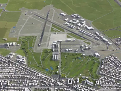 Salinas Airport Low-poly 3D model