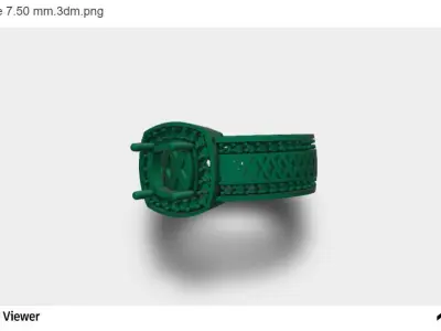 Men Ring With Asscher Cut Center Stone 3D print model