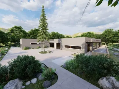 Modern office-Futuristic Skyscraper-Building office 3D model