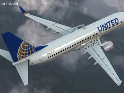  United Airlines Boeing 737 with Cockpit and Cabin 
