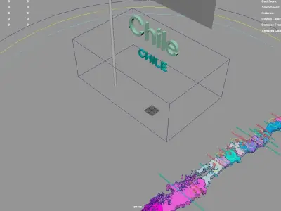 Chile map region geography political geographic administrative 3D model