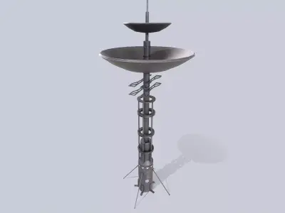 Scifi radar Low-poly 3D model