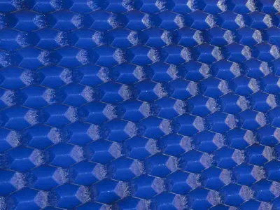 Modern Weathered Cobalt Blue Faceted Hexagon Tiles PBR Seamless Texture