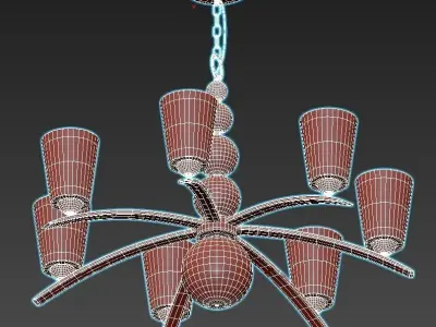 hinkley light chrome chandelier 3D model