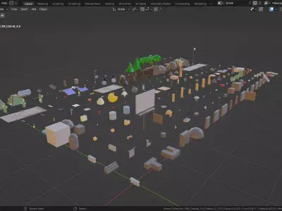 Raw Builder Pro 230 Low-Poly Modular Environment Kit Low-poly 3D model