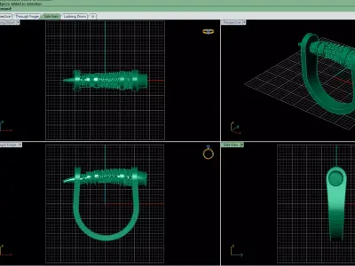 Floating Bar Gold Ring 3D print model
