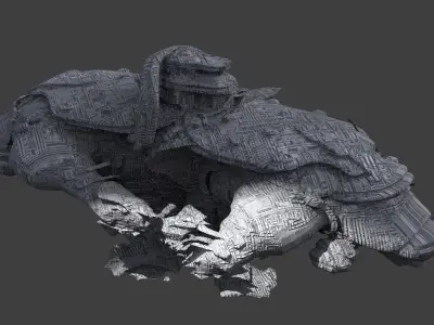 Prometheus Ship architecture  low Polly 3D model