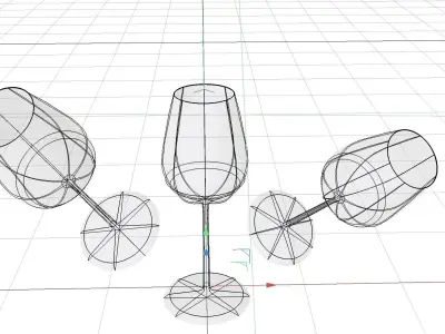 3D Cocktail glasses collection Prosecco elegant royal tableware  3D model