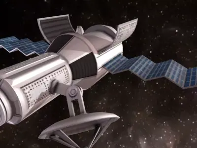 Game-Ready Satellite Module with Animations Low-poly 3D model