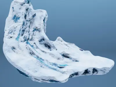 Iceberg ice mountain cartoon 2 3D model