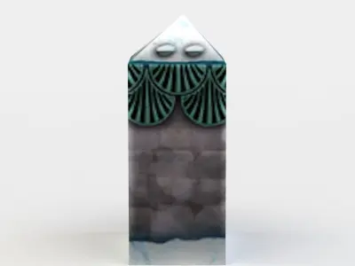 Rampart tower with design Low-poly 3D model