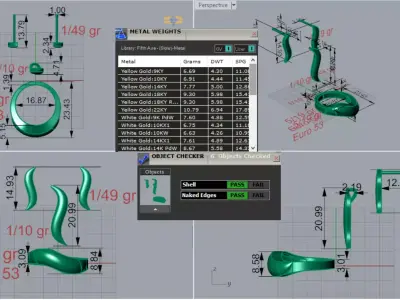 gold set earring pendant ring stl 3dm gs0013 3D print model