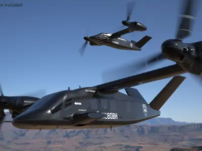  Bell V-280 Vertical Lift Combat Vehicle Flying Rigged for Cinema 4D 