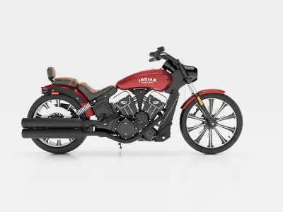 Indian Scout 3D Model with Back Seat Motorcycle 3D model