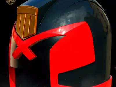 Judge Dredd Helmet Comic Style Helmet 2012 Karl Urban Version 3D print model