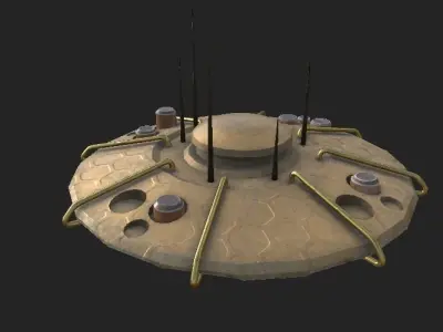 SCI FI MOTHERSHIP Low-poly 3D model