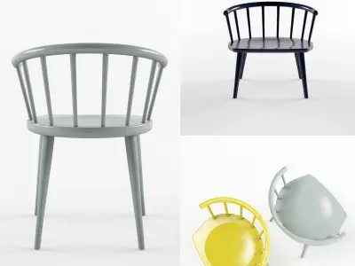 Billiani W collection wooden bench in light 3D model