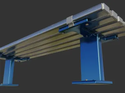 Bench Clean Metal 3D model