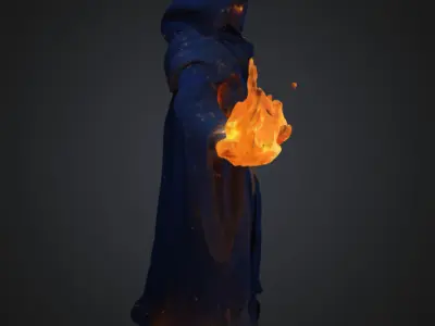 Arcane Flame Wizard 3D model
