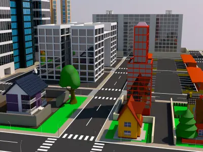 Cartoon City 3D model