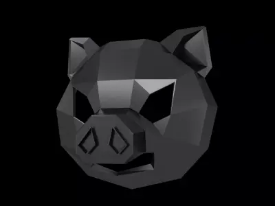 Lowpoly Pig Mask V1 004 Low-poly 3D model