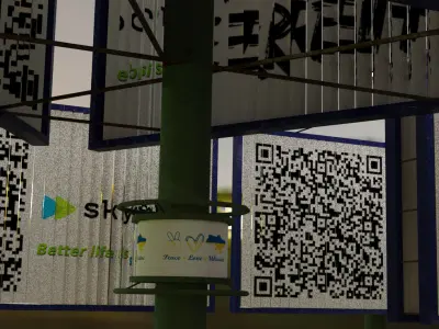 Billboards and modules classic rotative and TV 3D model