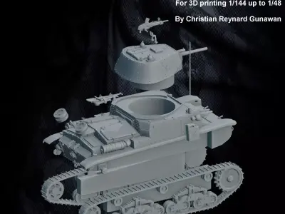 WWII Italy Carro Armato M13 40 light tank 3D print model