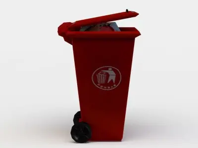Garbage container Low-poly 3D model 8