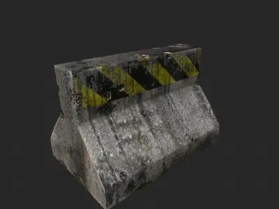 Road Block Low-poly 3D model