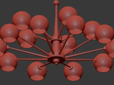 Thalia chandelier Blue glass 15 3D model